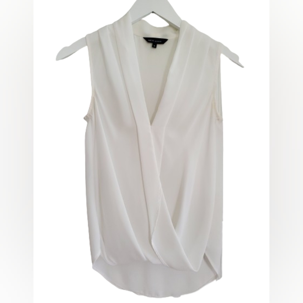 Sleeveless Faux Wrap Blouse
